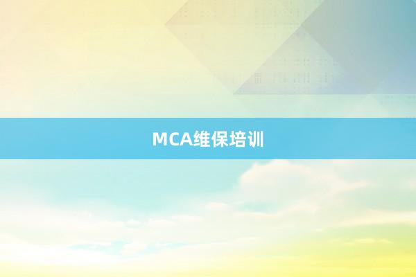 MCA维保培训